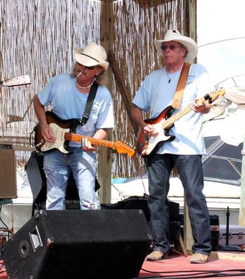 Jimmy Smith on slide guitar with Bob on right at Gary Stewart tribute 5-26-13
