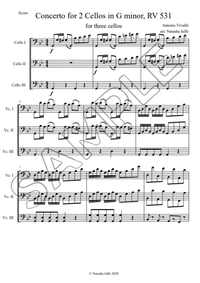 Concerto for 2 Cellos in G minor, RV 531 - Cello Trio
