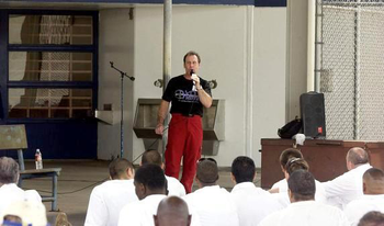 Singing Rock & Roll & Talking at Prison Outreach in Max Security (I spent 10 Years traveling across the Nation; into Death Row, Medium, Max & Jails) The most amazing experiences of my life with the inmates!! People always need love and encouragement.  People outside living free and on the inside while incarcerated need love and encouragement. The "Golden Rule".
