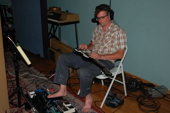 Brad Hinton laying lap steel down on "Saddle Up and Ride". Brad is one talented Dude. His screaming part took "Saddle Up" to another level!
