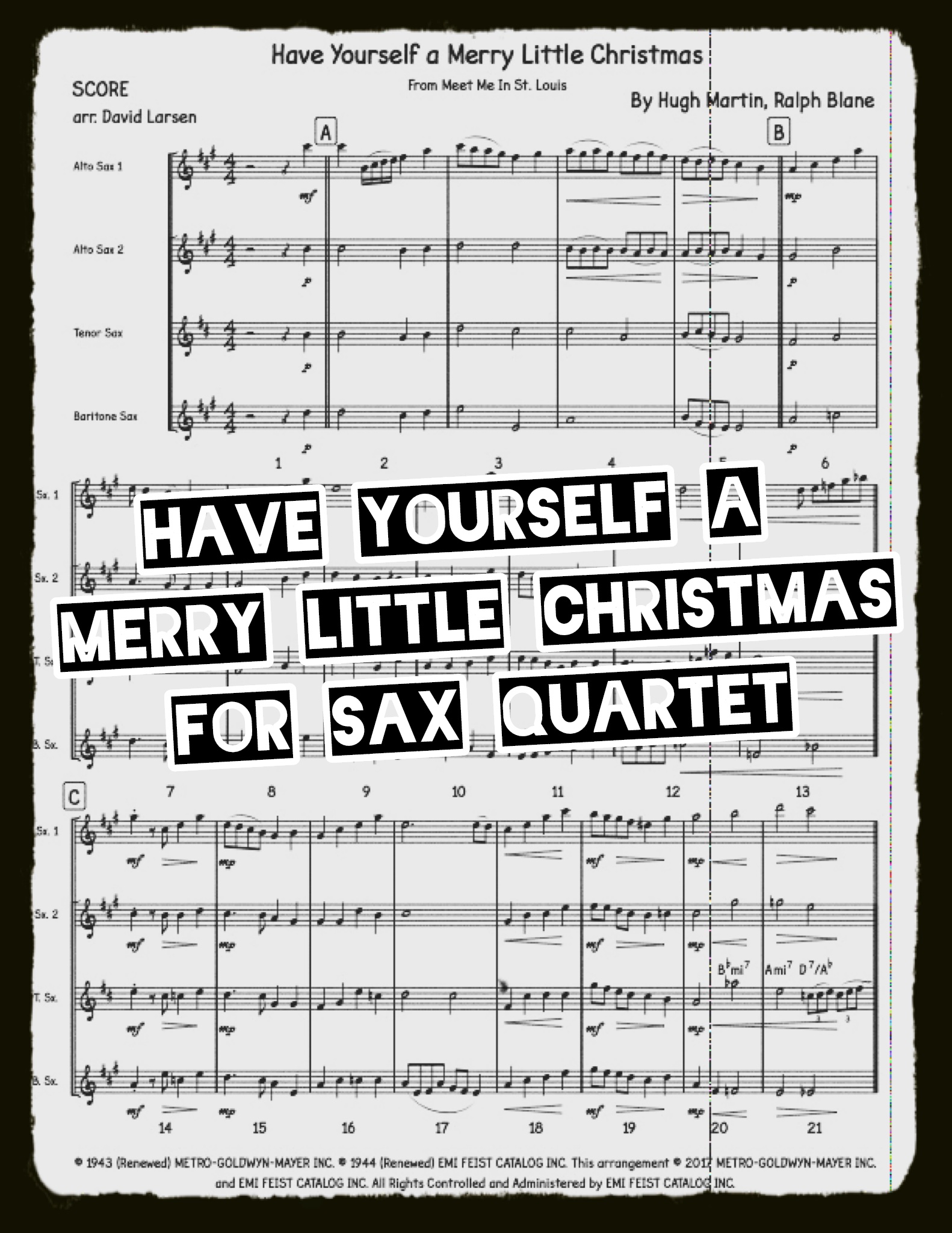 Have Yourself a Merry Little Christmas, arranged by David Larsen