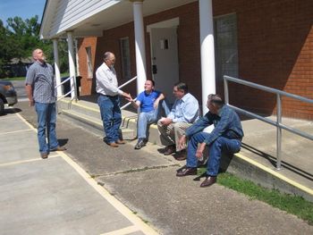 Pastor Jay Thomas, Bro. Herman Cramer and some of the men solving the all the problems....
