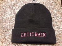 Pink Letter Embroidery Sock Cap 