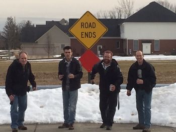 Road Bowling poses on Prestwick - Farmington Hills, MI - March 2015

