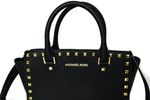 Michael Kors Large Selma Crossbody Hand Bag, Black Studded