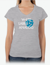 Women's WLA Logo Gildan V-Neck T-Shirt (Light Gray)