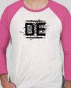 DE Logo - Baseball style, white with pink sleeves