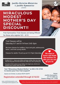 Miraculous Modest Mothers Day Special Discount - Free Trail Class