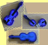BLUE USB violin-shaped drive with your choice of Deni Bonet CD
