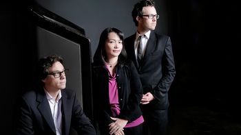 Promo Photo of the trio for the tour in Germany and Switzerland in November 2011 - Ayako Shirasaki (p), Kai Bussenius (dr) on the left, Philipp Steen (b) on the right. (c) Steven Haberland
