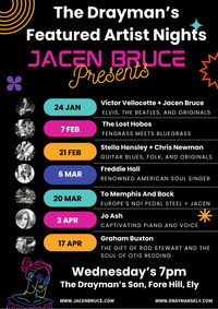 Jacen Bruce Hosts Featured Artist Night with 'To Memphis and Back' Jacen and David Hartley Europe's No1 Pedal Steel player 