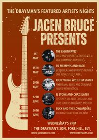 Jacen Bruce Presents Featured Artist Night 'To Memphis and Back' featuring Europ's No1 Pedal Steel player