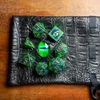 Dragonscale Metal Dice with Pouch