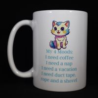 002 My 4 Moods Cat Coffee Mug