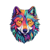 Boho Multicolored Wolf Sticker
