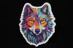 Boho Rainbow Wolf Sticker