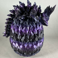 Purple Black 3D Adopt-A-Baby-Dragon in Egg