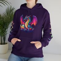 Flying Rainbow Dragon Hoodie with Sleeve Detail