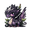 Kawaii Purple & Black Baby Dragon Sticker