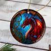 Stained Glass Fierce Dragon Ornament