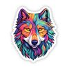 Boho Multicolored Wolf Sticker