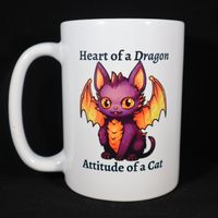 030 Heart of a Dragon Attitude of a Cat Coffee Mug