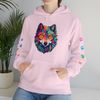 Multi-colored wolf with sleeve detail Unisex Heavy Blend™ Hooded Sweatshirt