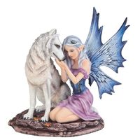 91860 Fairy with White Wolf