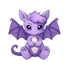 Cute Chibi Purple Dragon Sticker