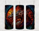 Stained Glass Dragon Skinny Stainless Steel Tumbler