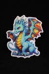 Teal Chibi Dragon Sticker