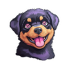 Kawaii Fluffy Rottie Sticker