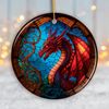 Stained Glass Fierce Dragon Ornament