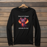 Heart of a Dragon, Attitude of a Cat Unisex Long-Sleeve Shirt