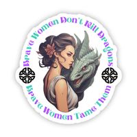 Brave Women Celtic Dragon Sticker