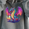 Flying Rainbow Dragon Hoodie with Sleeve Detail
