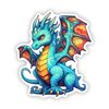 Teal Chibi Dragon Sticker