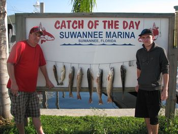 Father and son had a great day fishing with Florida Saltwater Flats out of Suwannee, Florida March 2012
