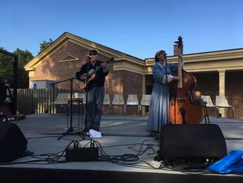 On stage at the Shiloh National Military Park, 2018.
