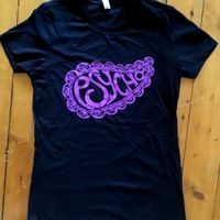 Women's Fitted with Purple Logo over Black Short Sleeve Shirt
