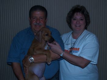 Here is Purple boy with his new family from Key Largo FL and they named him Dugga Boy.
