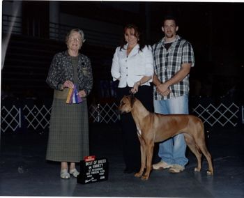 When Lilly became Champion and won best in Breed! way to go Lilly April 2007

