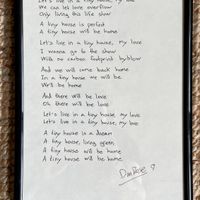 Framed song lyrics: Tiny House