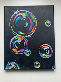 Neon Bubbles Painting