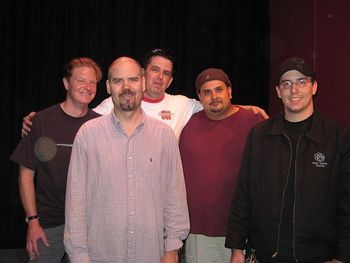 Production Crew for Bellflower Unified Shcool District's Advanced Choir DVD. From Left to right: Mark Stacey, James Trace, Jack Gilpatrick, Joe Ramos, David May.
