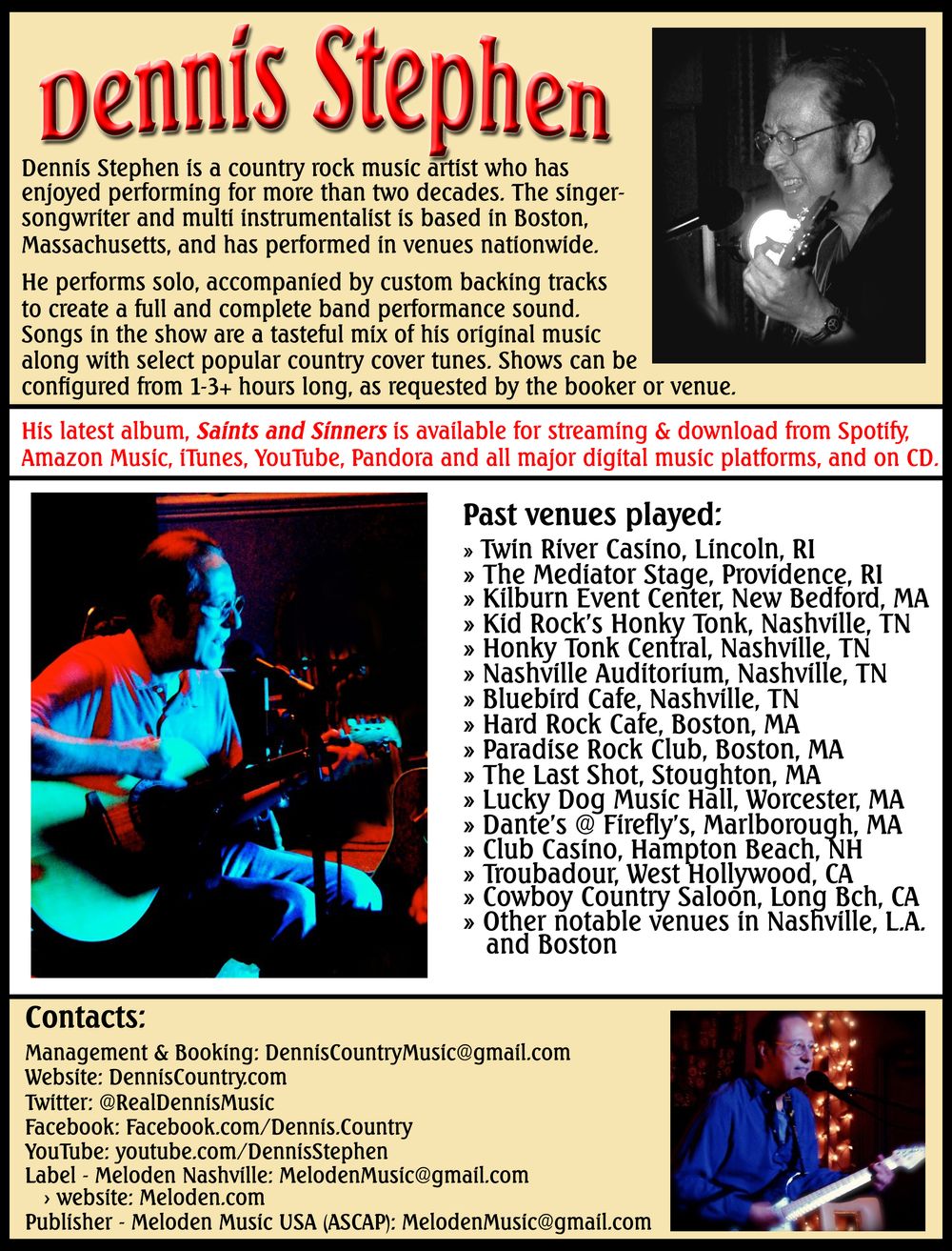 Dennis Stephen performance one-sheet