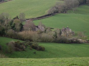 Typical Cotswold countryside on Uley Hill...
