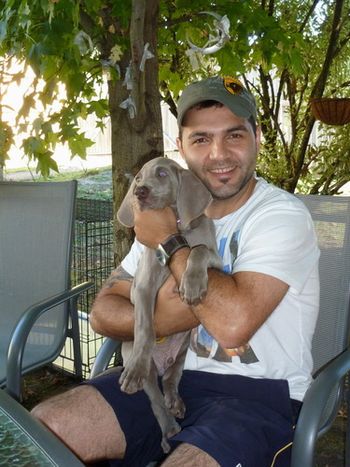 Beau with new 'dad' Martin...
