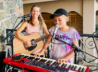 Lauren and Elena - Mother/Daughter harmony singing at Lovango Rum Bar!