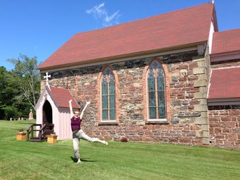 A pink church!!! Allison in her happy place! We sang morning worship at beautiful St. John the Baptist Chapel in Chamcook, NB.
